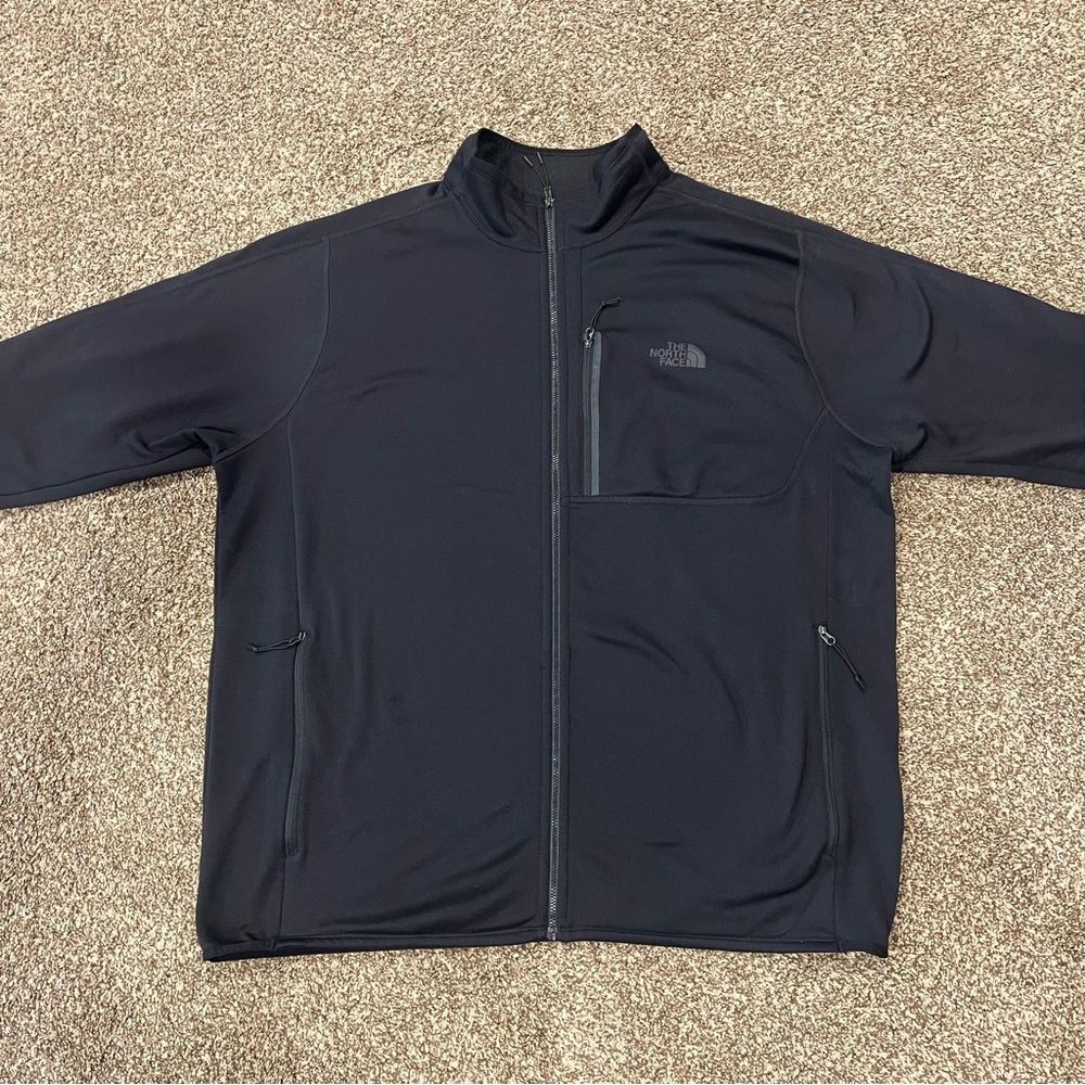 The North Face Canyonland Fleece Lined Jacket Mens Size 2XL All Black Full Zip